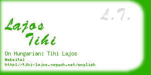 lajos tihi business card